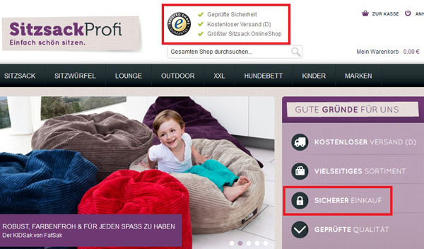 Sitzsack-Profi Trusted Shop