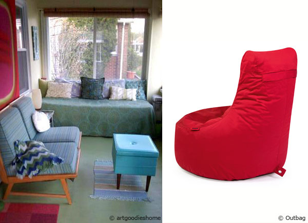 Wer denkt bei einem roten Sitzsack nicht an Retro- und dem originalen Zanotta-Design? Bei einem Sitzsack in Rot kommt schnell das richtige Retro-Feeling auf.
